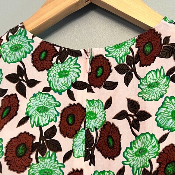 NWT Sandro Antropique Petale Floral Dress, Pink/Green/Brown, 100% Silk, Size 4/6 - Picture 11 of 11